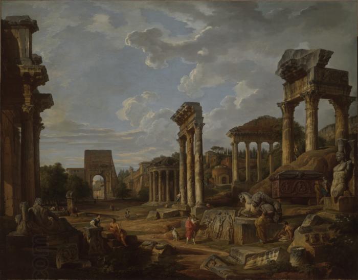 Giovanni Paolo Panini A Capriccio of the Roman Forum